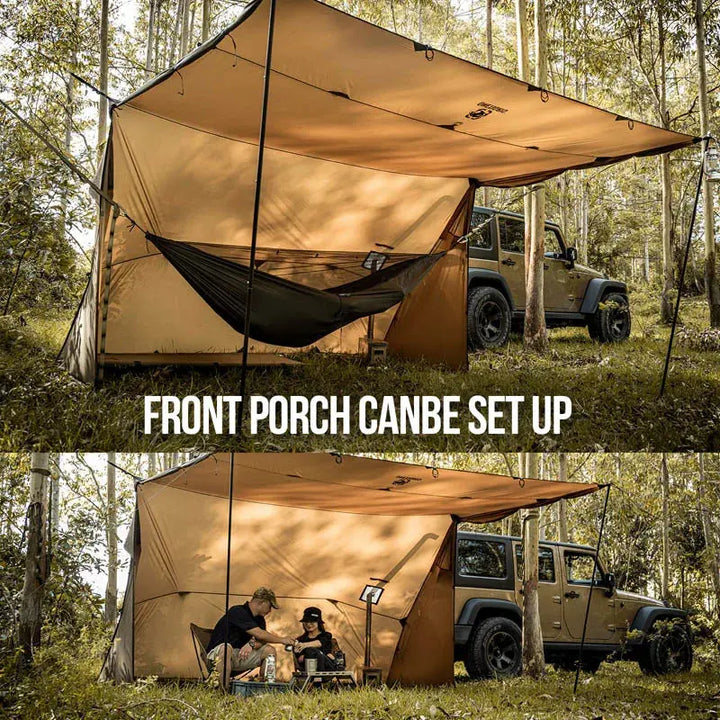 OneTigris ROCDOMUS Hammock Awning & Hot Tent Wood Burning Stove Compatible Waterproof Outdoor Tarp Canopy/Rain Fly Camping Cover EcoCampers