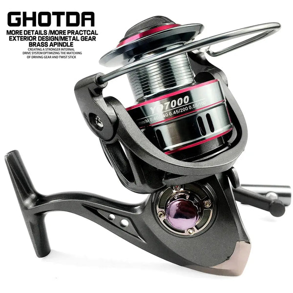 GHOTDA 5.2:1 Fishing Reel 1000 2000 3000 4000 5000 6000 7000 Spinning Fishing Reel Saltwater Fishing Reel Wheel