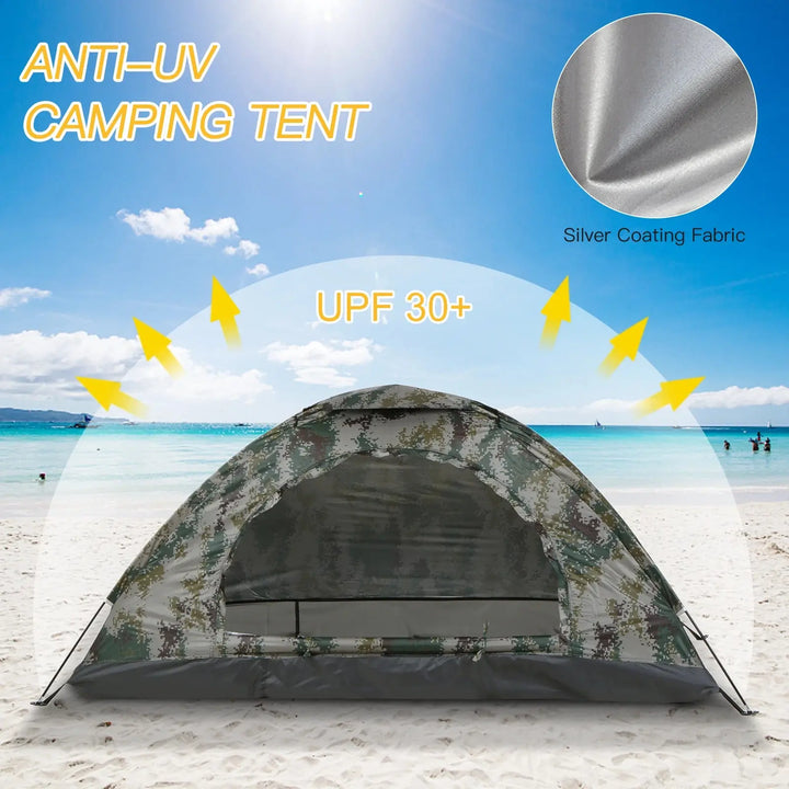 Tomshoo 1/2 Person Ultralight Camping Tent Single Layer Portable Hiking Tent Anti-UV Coating UPF 30+ for Outdoor Beach Fishing EcoCampers