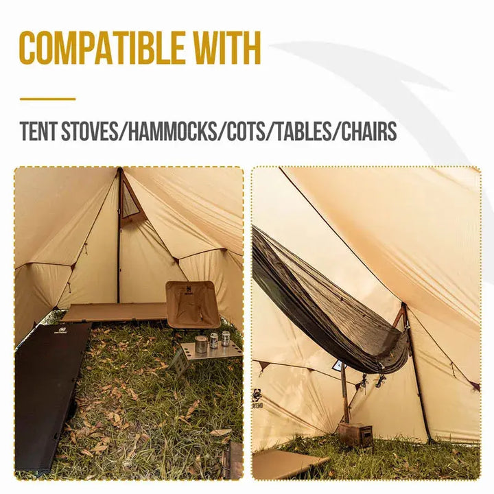 OneTigris ROCDOMUS Hammock Awning & Hot Tent Wood Burning Stove Compatible Waterproof Outdoor Tarp Canopy/Rain Fly Camping Cover EcoCampers