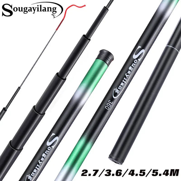 Sougayilang Carp Fishing Rod 2.7/3.6/4.5/5.4M Portable Ultra Light Telescopic Fishing Pole Max Drag 5Kg Fishing Tools