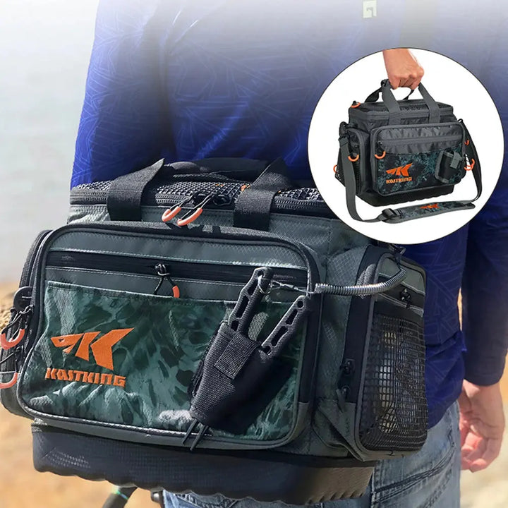 KastKing Fishing Bag Large Capacity Multifunctional Lure Fishing Tackle Pack Outdoor Waist Bags Fishing Boxes With 2 Bait Boxes EcoCampers