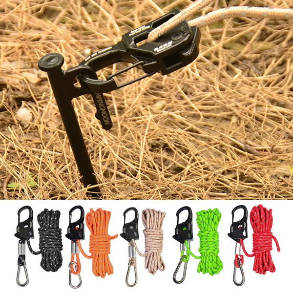 Camping Accessories Durable Aluminum Alloy Tent Rope Tensioner For Strong Load-bearing Lightweight Portable Cord Adjustment