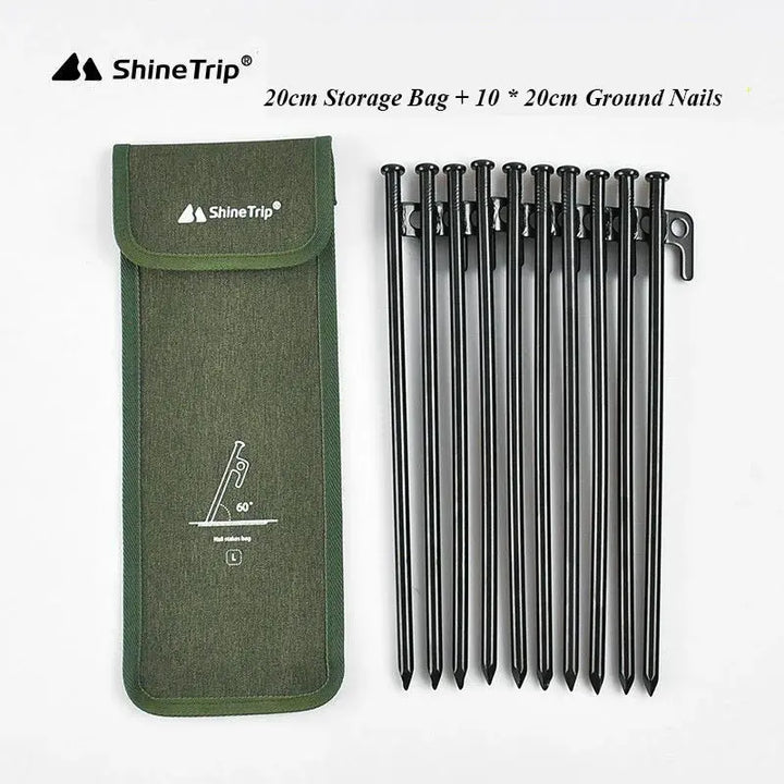 Tent Stakes Heavy Duty 20cm-30cm Steel Tent Pegs for Camping Unbreakable and Inflexible with Storage Bag for Outdoor Camping EcoCampers