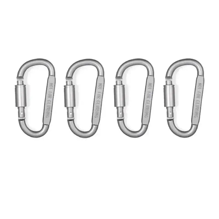 4PCS Carabiner Set Aluminum Tactical Keychain Clip for Camping, Survival, EDC, Outdoor - Heavy Duty, Lightweight Alloy Hook EcoCampers