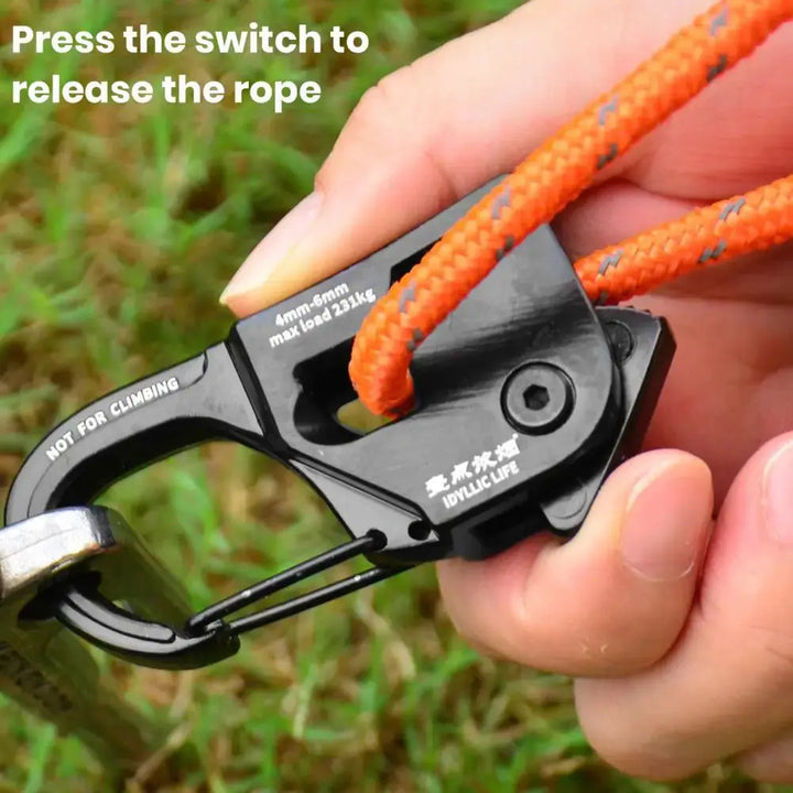 Camping Accessories Durable Aluminum Alloy Tent Rope Tensioner For Strong Load-bearing Lightweight Portable Cord Adjustment EcoCampers