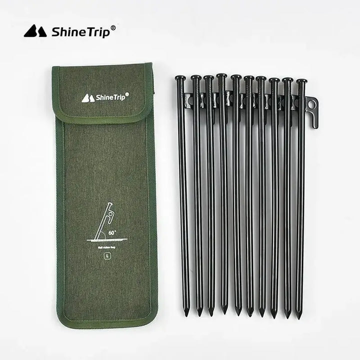 Tent Stakes Heavy Duty 20cm-30cm Steel Tent Pegs for Camping Unbreakable and Inflexible with Storage Bag for Outdoor Camping EcoCampers