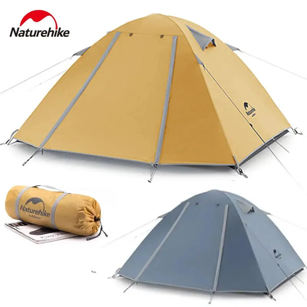 Naturehike P Series Camping Dome Tents Ultralight Double Layer Thickened Waterproof 210T Outdoor Travel Beach Tent 2-4 Persons