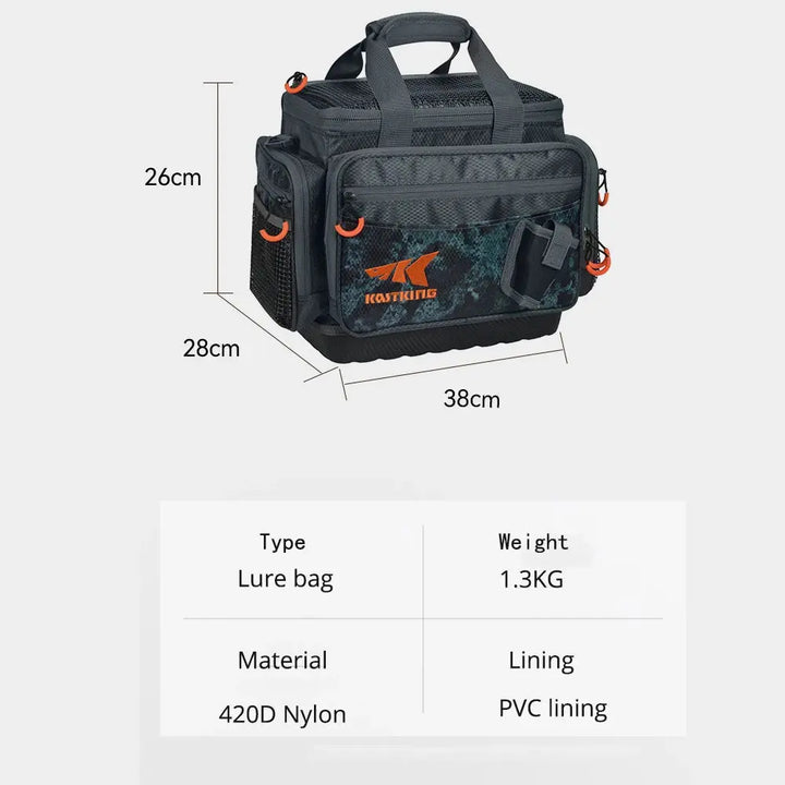 KastKing Fishing Bag Large Capacity Multifunctional Lure Fishing Tackle Pack Outdoor Waist Bags Fishing Boxes With 2 Bait Boxes EcoCampers