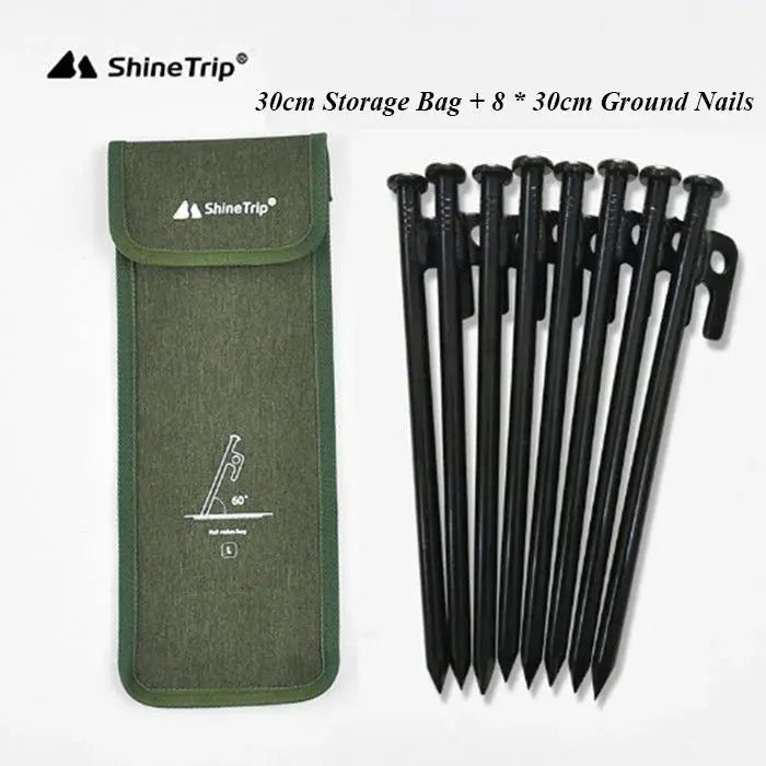 Tent Stakes Heavy Duty 20cm-30cm Steel Tent Pegs for Camping Unbreakable and Inflexible with Storage Bag for Outdoor Camping EcoCampers