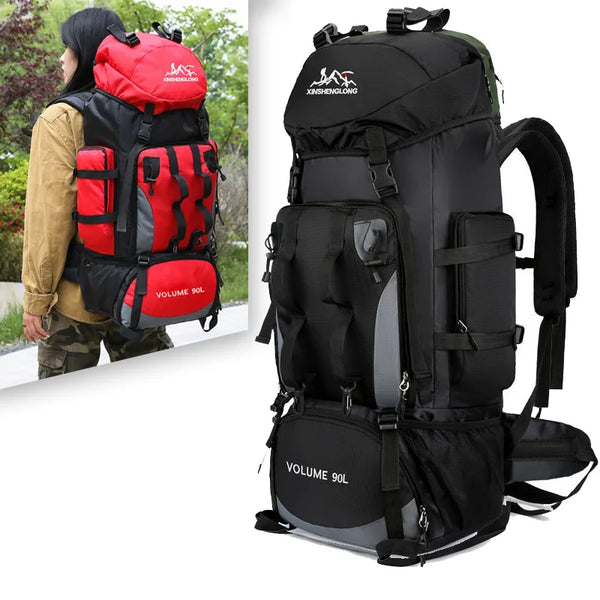 90L Waterproof Camping Backpack Large Capacity Outdoor