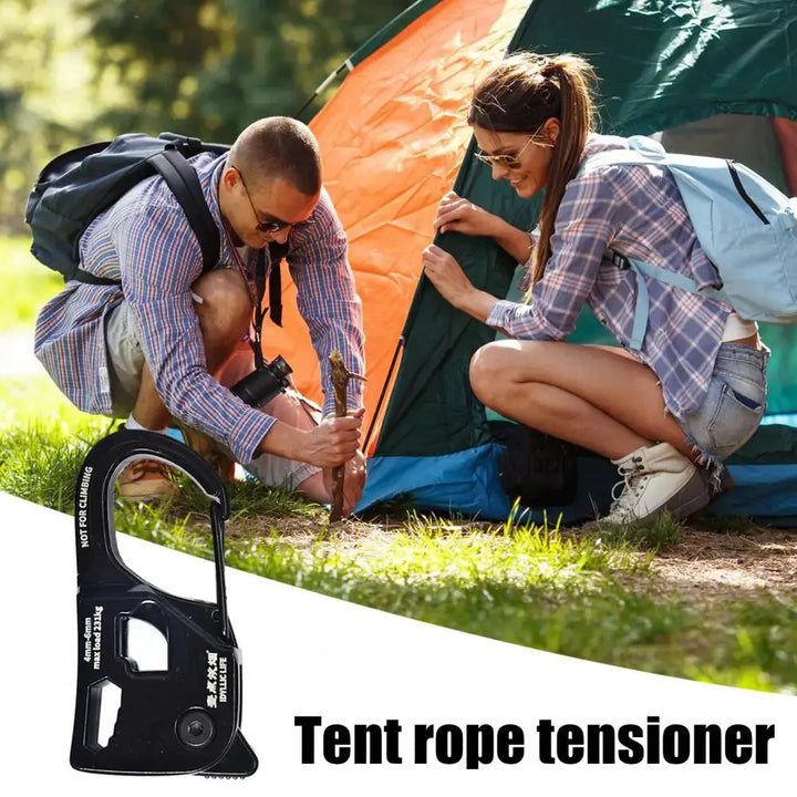 Camping Accessories Durable Aluminum Alloy Tent Rope Tensioner For Strong Load-bearing Lightweight Portable Cord Adjustment EcoCampers